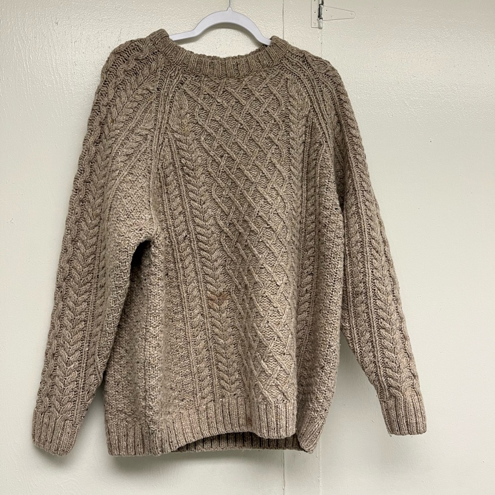 XL Irish Wool Fisherman's Sweater